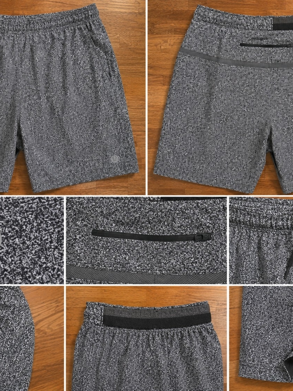 Lululemon Men's Heathered Gray Lined Running Shorts (L)